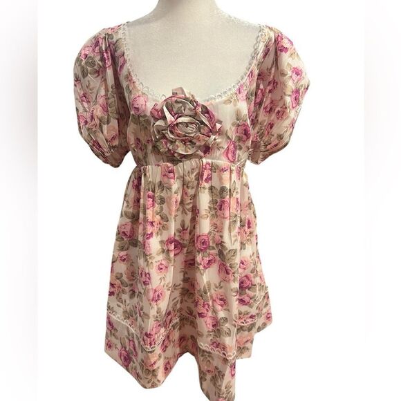 NWT For Love & Lemons Milani Floral Babydoll Mini Dress womens size 1x‎ - Picture 13 of 15